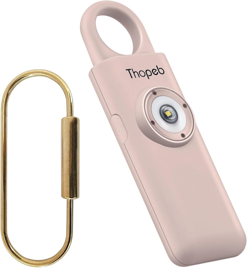 Thopeb – Personal Safety Alarm for Women–135dB Siren, Strobe Light and Rechargeable - Safety Alarm Keychain for Women (Metallic Rose) - Image 1